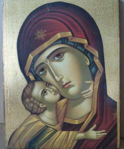 Groot verguld icoon Heilige Maria