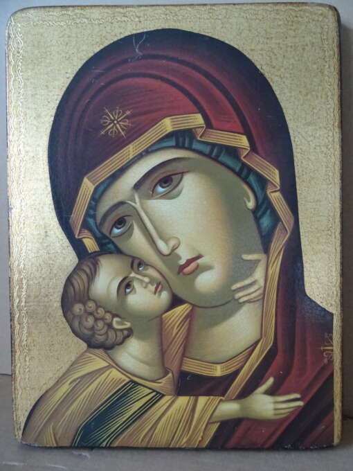 Groot verguld icoon Heilige Maria