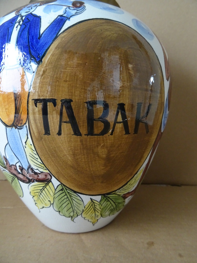 Antieke aardewerk tabakspot 31cm - Afbeelding 5