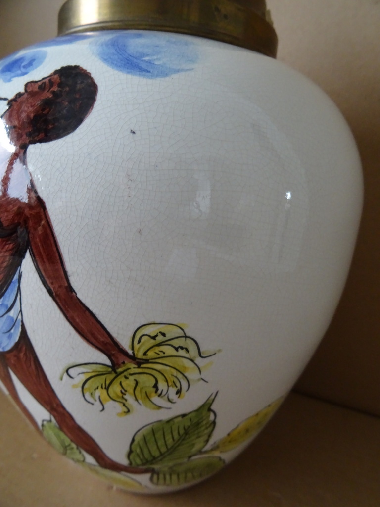 Antieke aardewerk tabakspot 31cm - Afbeelding 8