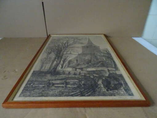 Litho of potloodtekening Hillegersberg Rotterdam