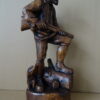 Vintage houten beeld jager 39cm