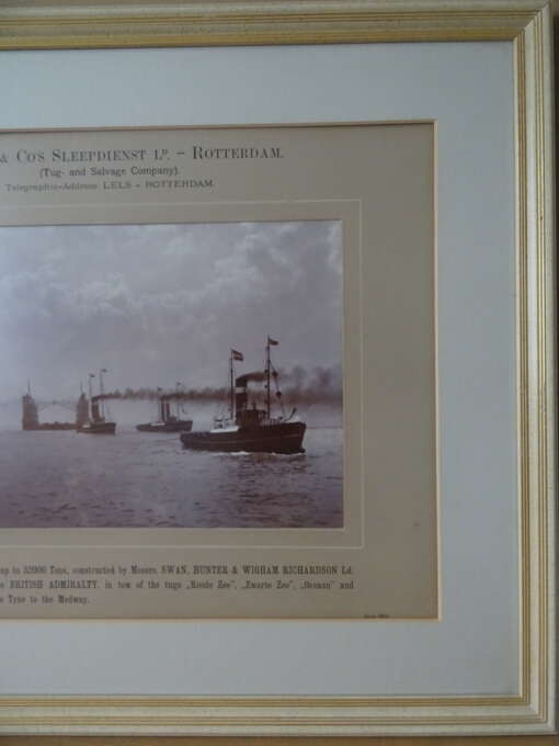 Antieke foto 1912 L. Smit & Co's sleepdienst Rotterdam