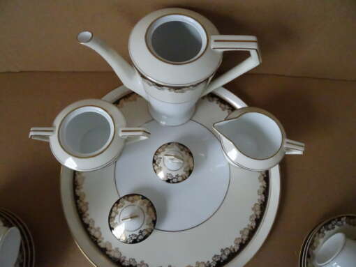 Art deco porseleinen verguld theeservies