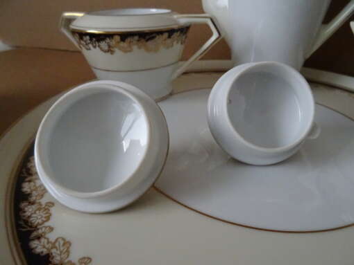 Art deco porseleinen verguld theeservies