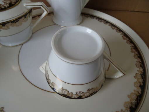 Art deco porseleinen verguld theeservies