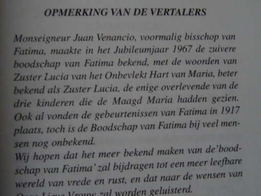 De boodschap van Fatima Lucia spreekt