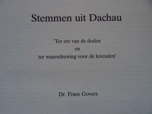 Dr. Frans Govers Stemmen uit Dachau