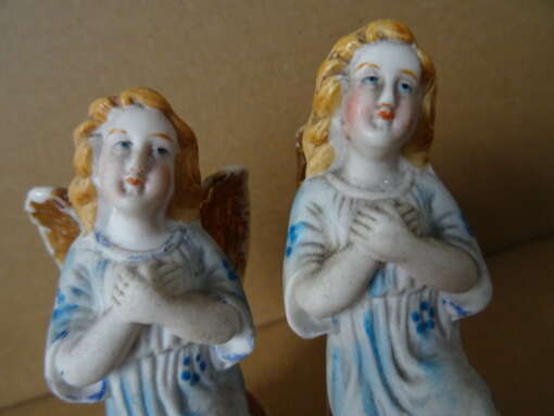 Antieke porseleinen engelen beeldjes 9,5 cm