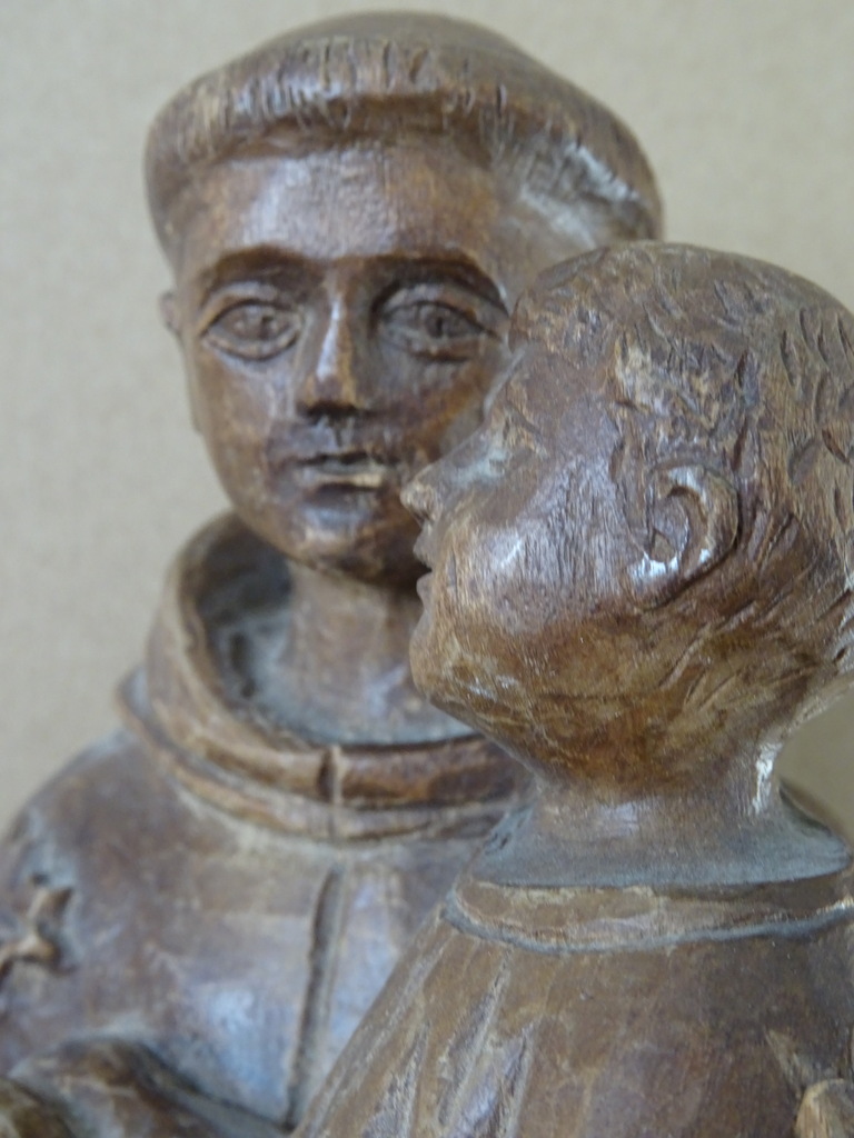 Houten beeld Heilige Antonius en Jezus 34cm - Afbeelding 4