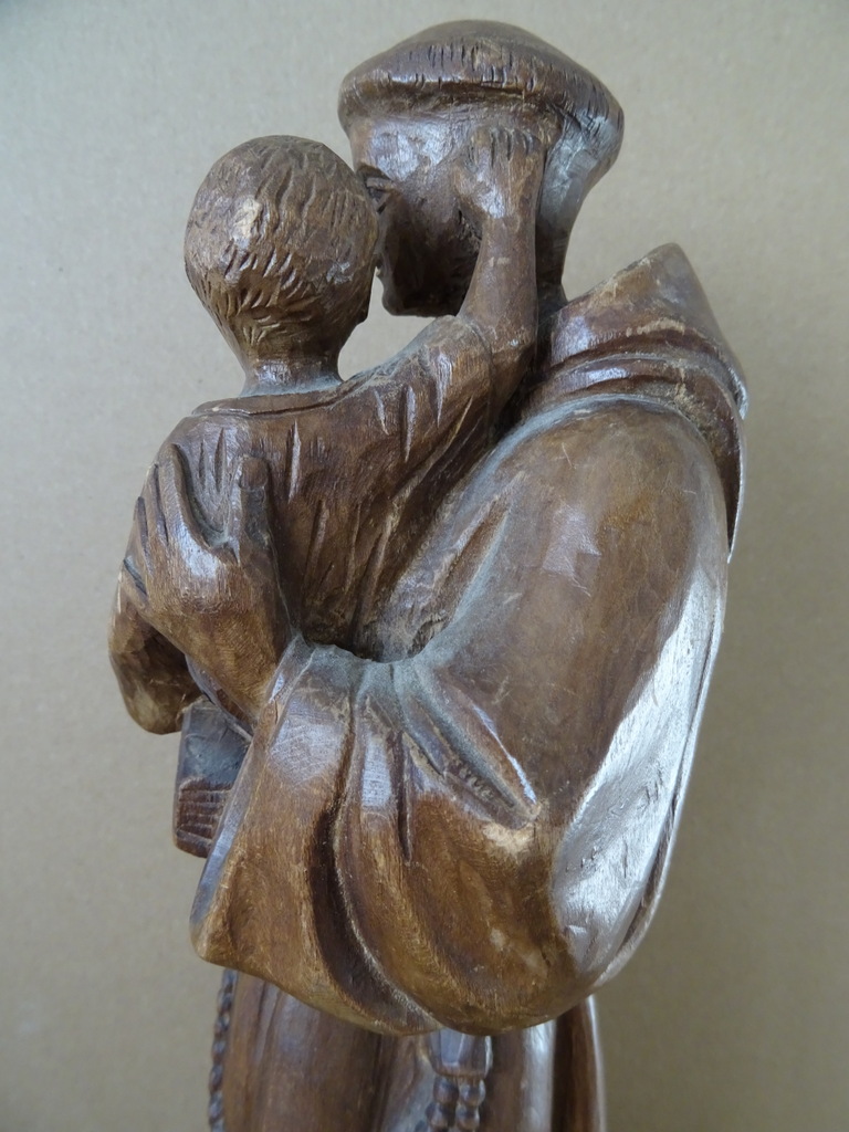 Houten beeld Heilige Antonius en Jezus 34cm - Afbeelding 9