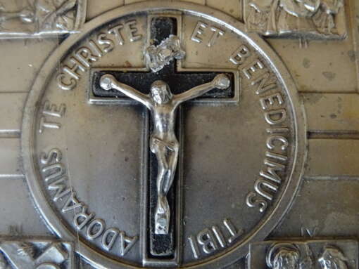 Antiek zilveren icoon kruiswegstaties