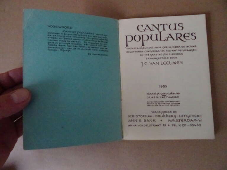 Alternative view of J.C. van Leeuwen Cantus Populares Volkszangbundel