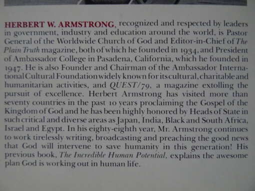 Herbert W. Armstrong Tomorrow...
