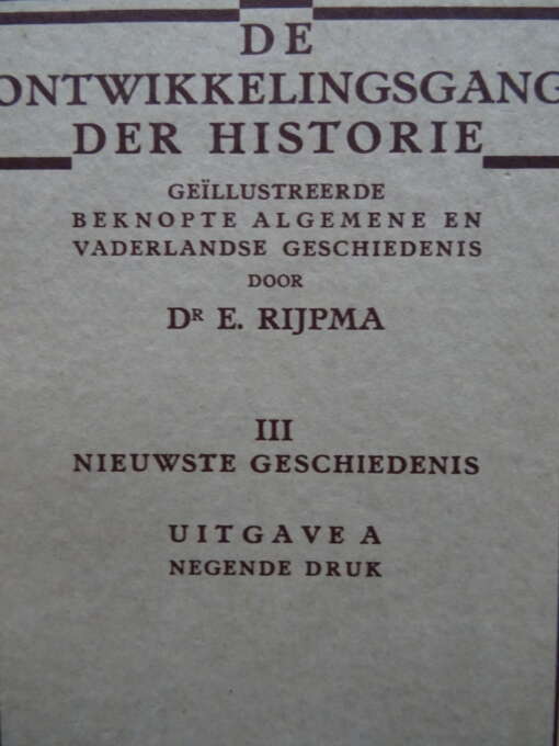Dr. E. Rijpma De ontwikkelingsgang der historie III