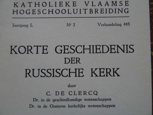 C. de Clercq Korte geschiedenis der Russische kerk