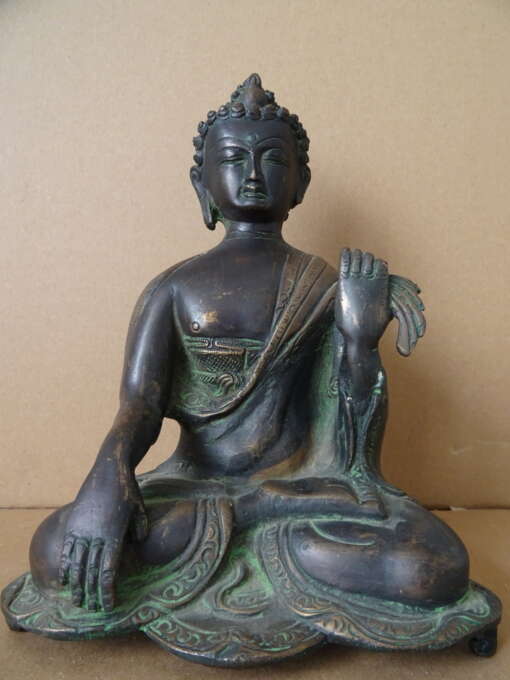 Antiek bronzen Boeddhabeeld 22cm