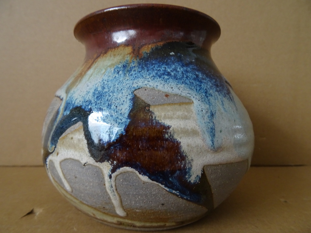 Vintage aardewerk vaas 12cm handgemaakt Vintage aardewerk vaas 12cm handgemaakt