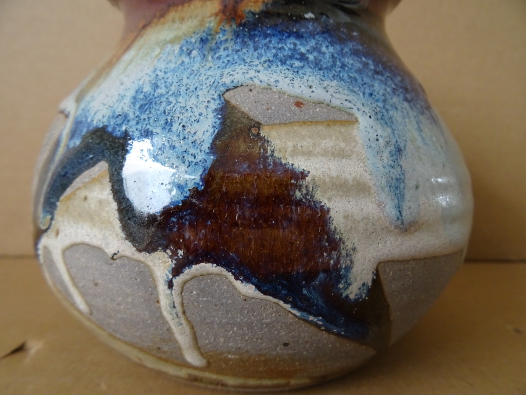 Vintage aardewerk vaas 12cm handgemaakt Vintage aardewerk vaas 12cm handgemaakt