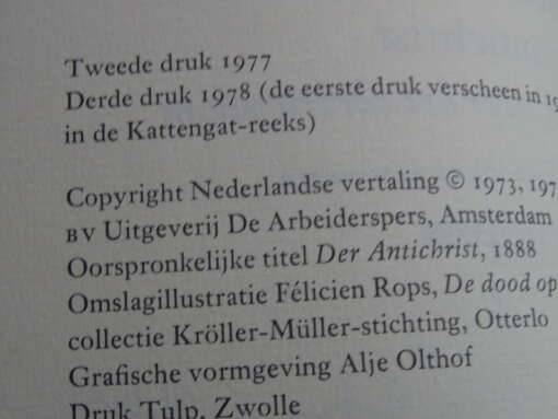 Friedrich Nietzsche De antichrist