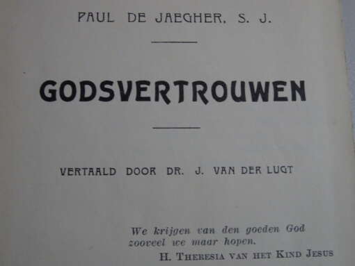P. de Jaegher S.J. Godsvertrouwen