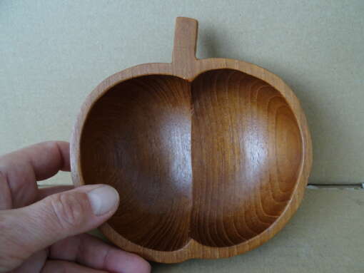 Teak houten schaaltje appel