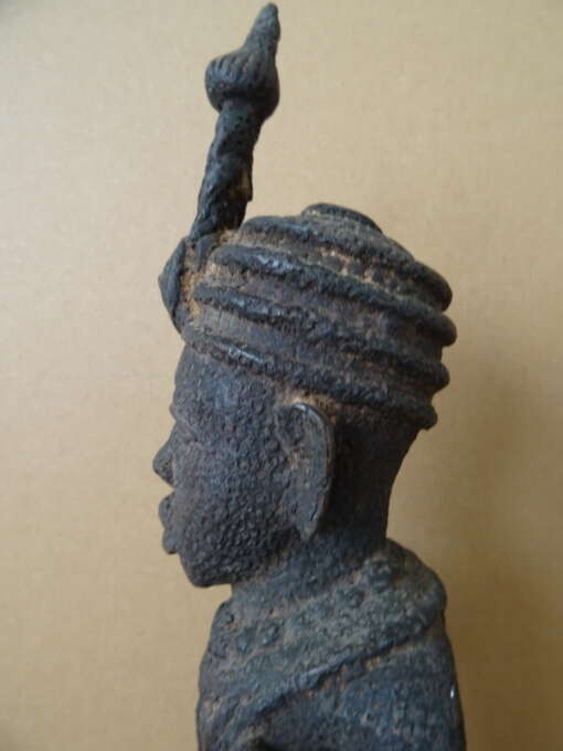 Bronzen beeld strijder Benin 27cm
