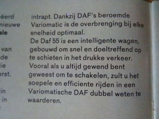 Promotieboekje Daf 55 automatic / variomatic