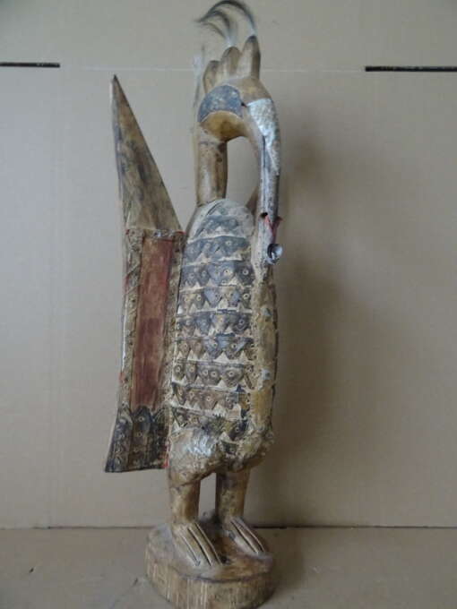Vintage Senufo beeld vogel neushoornvogel 55cm