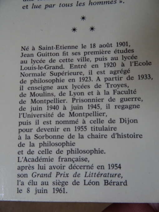 Jean Guitton Dialogues avec Paul VI