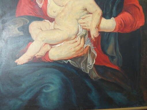 Antiek schilderij P. Brasseur Maria met Jezus