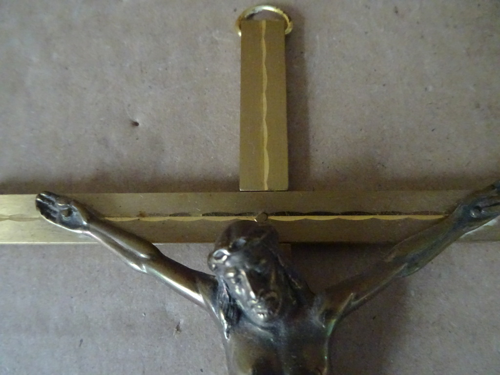 Antiek koperen kruis met Corpus Christi - Afbeelding 4