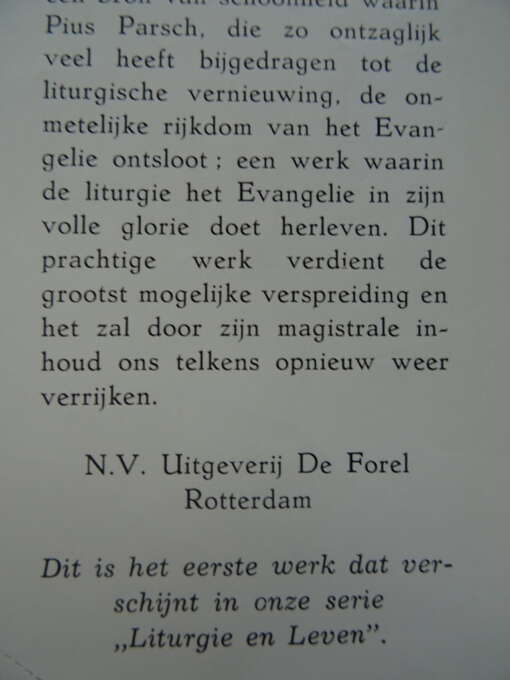 Pius Parsch De blijde boodschap