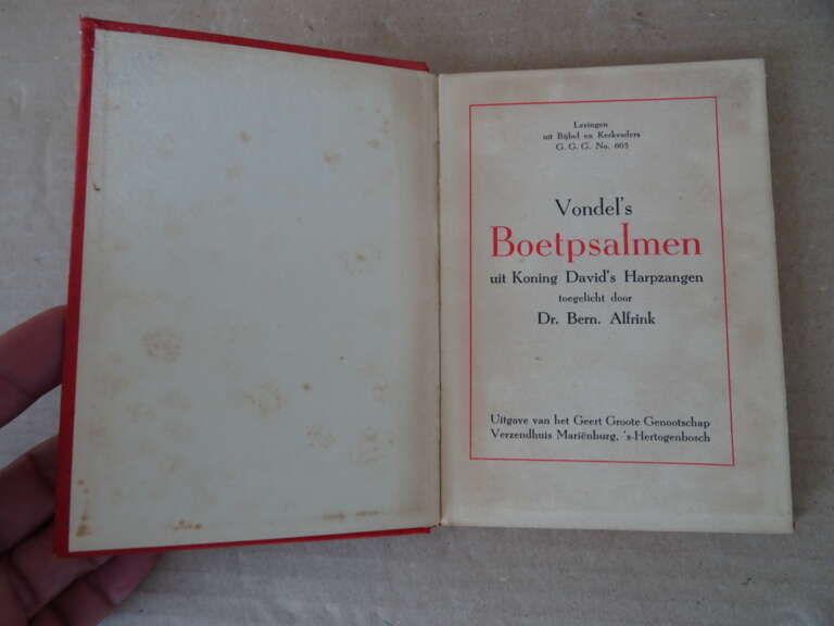 Alternative view of Dr. Bern. Alfrink Vondel's Boetpsalmen