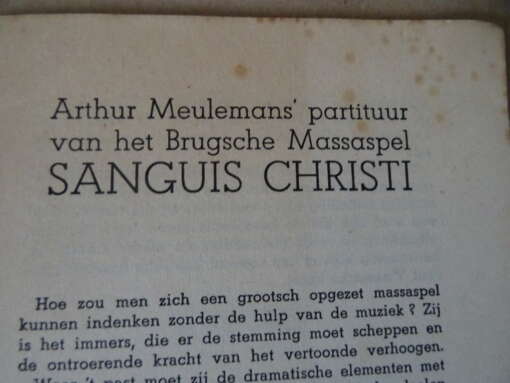 Eugeen van de Velde Sanguis Christi De muziek partituur