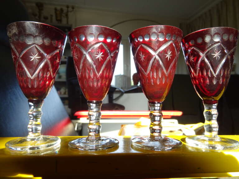 Antieke Boheemse glaasjes