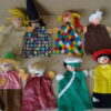 Collectie poppenkastpoppen met houten hoofd