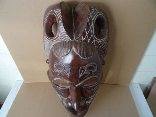 Chokwe masker Angola met koperbeslag 62cm