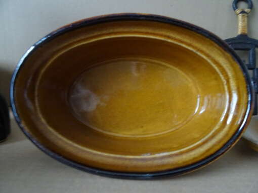 Vintage ovenschaal met onderzetter