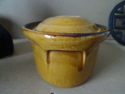 Vintage ovenschaal met onderzetter