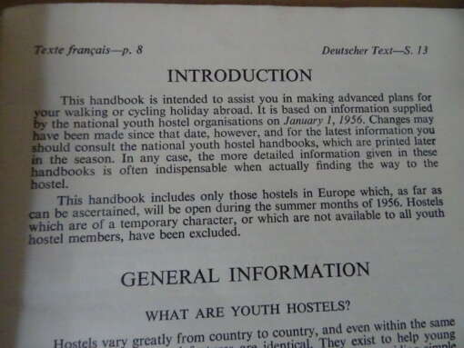 International youth hostel handbook 1956