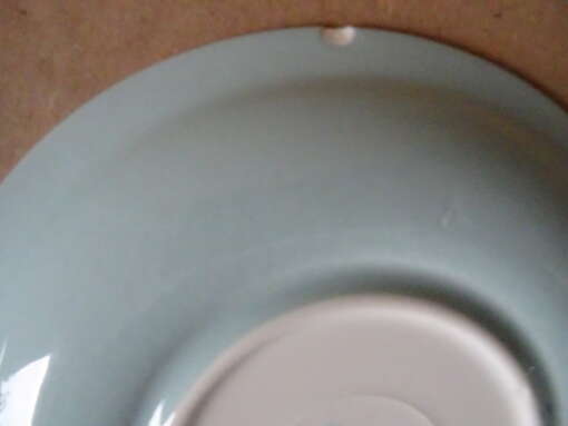 Antieke pastel blauwe kop en schotels Petrus Regout & Co
