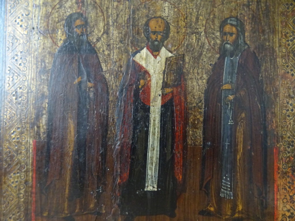 Antiek orthodox icoon de Drie Heilige Hiërarchen - Afbeelding 6