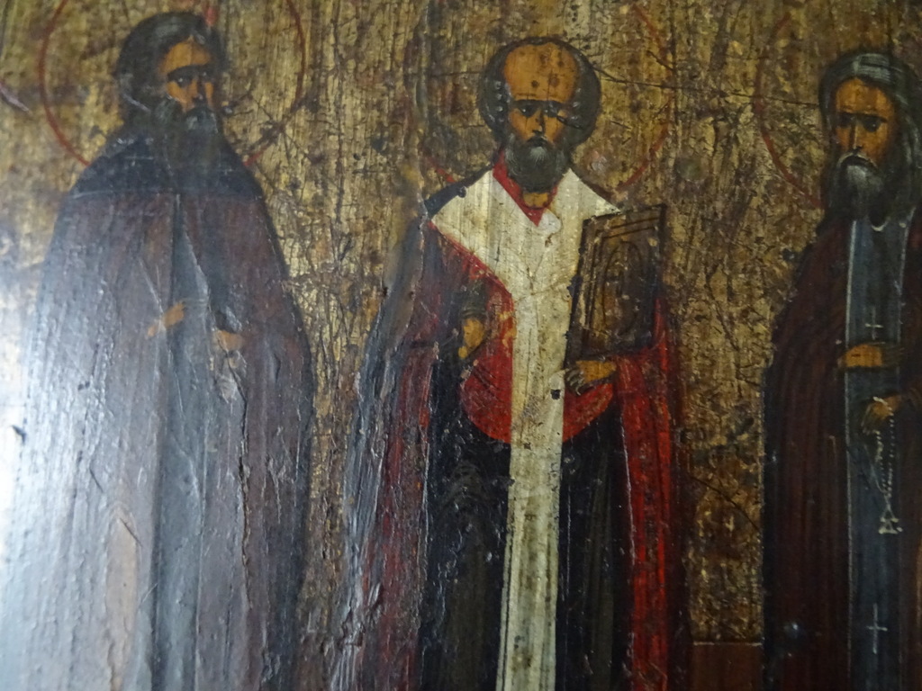Antiek orthodox icoon de Drie Heilige Hiërarchen - Afbeelding 31