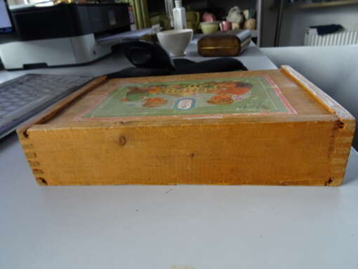 Vintage houten blokkendoos compleet