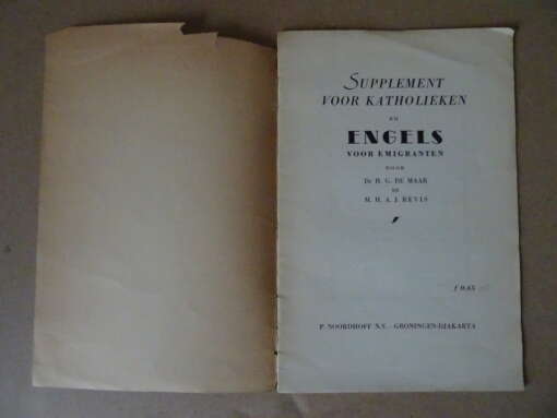Dr. H.G. de Maar en M. H. A. J. Revis Supplement voor katholieken