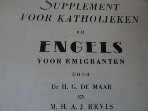 Dr. H.G. de Maar en M. H. A. J. Revis Supplement voor katholieken