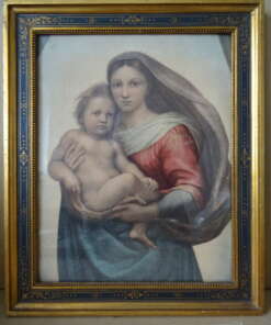 Prent Sixtijnse Madonna van Raphaël in lijst van 28x34cm