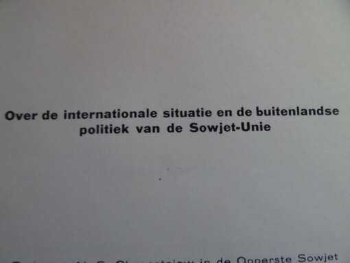 N. S. Chroestsjow Over de internationale situatie