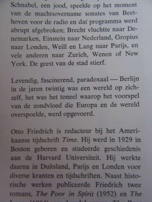 Otto Friedrich Vóór de zondvloed Berlijn in de jaren twintig